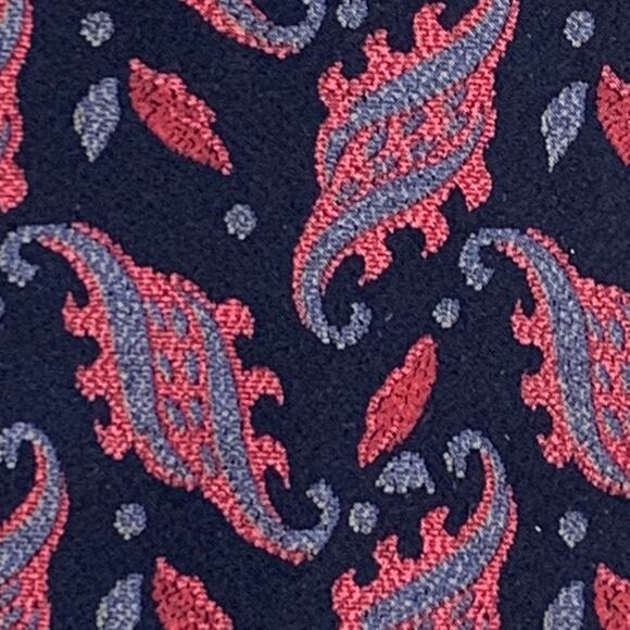 VALENTINO Navy Multi-Color Paisley Silk Tie - Picture 3 of 5